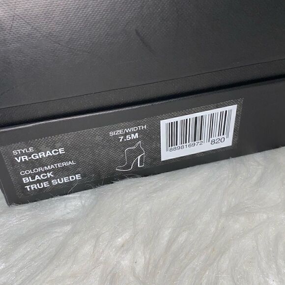 VC John Camuto Black True Suede Booties with Gold Trim - Picture 14 of 14